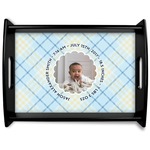 Baby Boy Photo Black Wooden Tray - Large (Personalized)