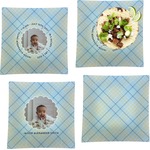 Baby Boy Photo Set of 4 Glass Square Lunch / Dinner Plate 9.5" (Personalized)