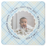 Baby Boy Photo Square Rubber Backed Coaster (Personalized)