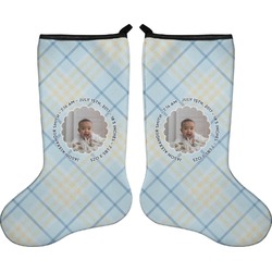 Baby Boy Photo Holiday Stocking - Double-Sided - Neoprene