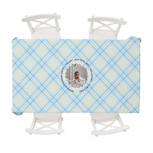 Custom Baby Boy Photo Tablecloth - 58"x102" (Personalized)