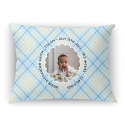 Baby Boy Photo Rectangular Throw Pillow Case (Personalized)