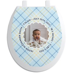 Baby Boy Photo Toilet Seat Decal - Round (Personalized)