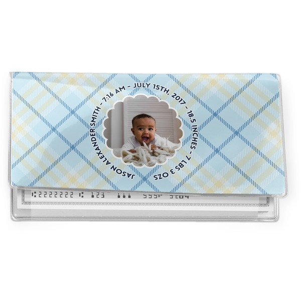 Custom Baby Boy Photo Vinyl Checkbook Cover (Personalized)