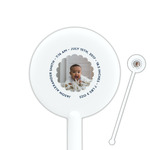 Baby Boy Photo 5.5" Round Plastic Stir Sticks - White - Double Sided