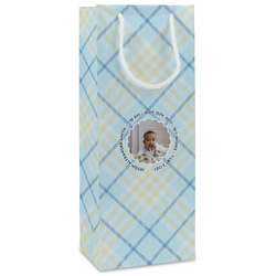 Baby Boy Photo Wine Gift Bags - Matte