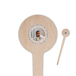 Baby Boy Photo 4" Round Wooden Food Picks - Single Sided