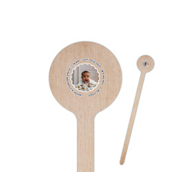 Baby Boy Photo 7.5" Round Wooden Stir Sticks - Double Sided