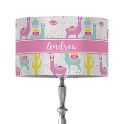 Llamas 12" Drum Lamp Shade - Fabric (Personalized)