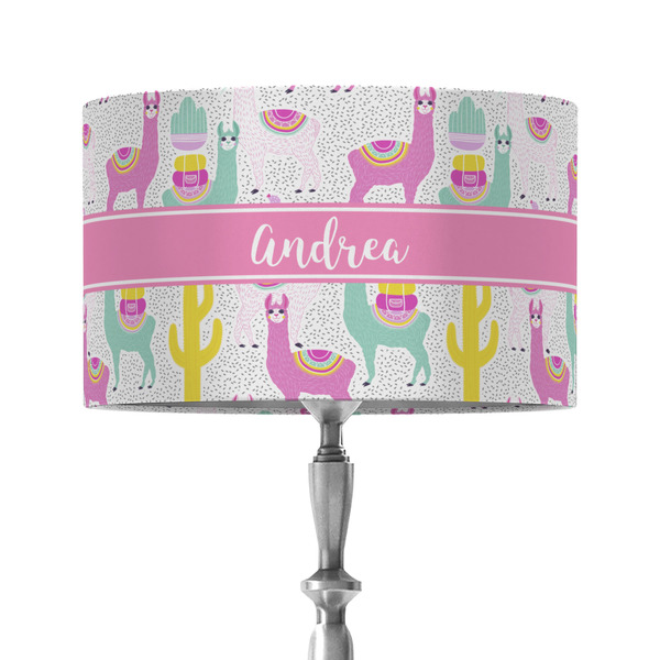 Custom Llamas 12" Drum Lamp Shade - Fabric (Personalized)