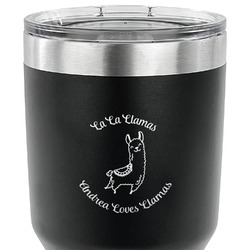 Llamas 30 oz Stainless Steel Tumbler - Black - Double Sided (Personalized)