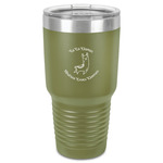 Llamas 30 oz Stainless Steel Tumbler - Olive - Single-Sided (Personalized)