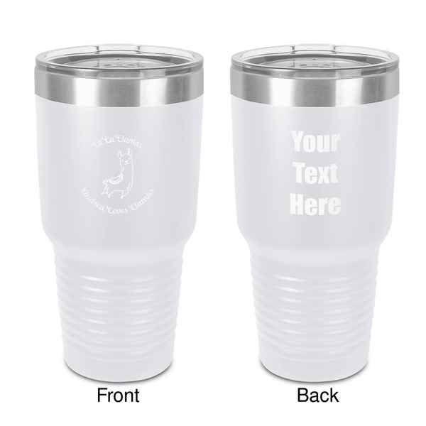 Custom Llamas 30 oz Stainless Steel Tumbler - White - Double-Sided (Personalized)