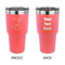 Llamas 30 oz Stainless Steel Ringneck Tumblers - Coral - Double Sided - APPROVAL