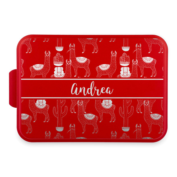 Custom Llamas Aluminum Baking Pan with Red Lid (Personalized)