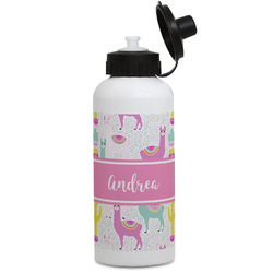 Llamas Water Bottles - Aluminum - 20 oz - White (Personalized)