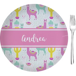 Llamas Glass Appetizer / Dessert Plate 8" (Personalized)