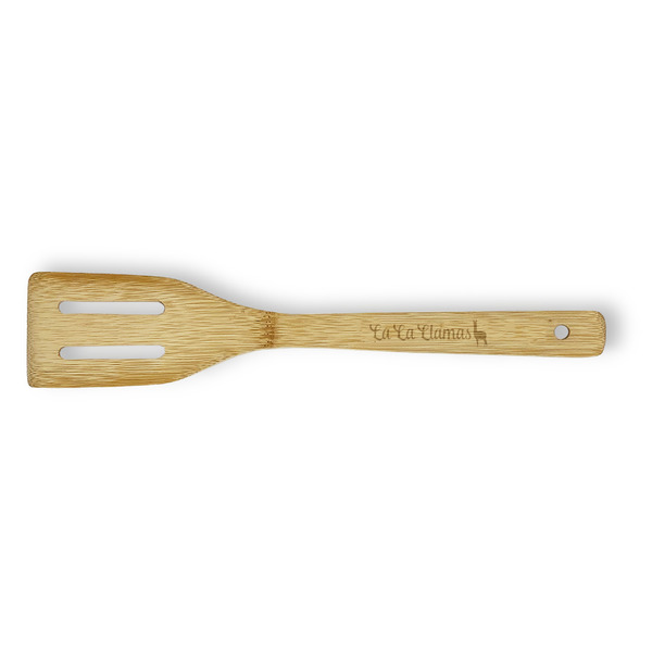 Custom Llamas Bamboo Slotted Spatula - Double Sided (Personalized)