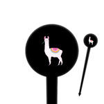 Llamas 4" Round Plastic Food Picks - Black - Double Sided