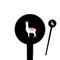 Llamas Black Plastic 4" Food Pick - Round - Closeup