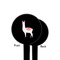 Llamas Black Plastic 4" Food Pick - Round - Single Sided - Front & Back