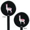 Llamas Black Plastic 5.5" Stir Stick - Double Sided - Round - Front & Back