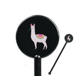 Llamas 5.5" Round Plastic Stir Sticks - Black - Double Sided