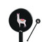 Llamas Black Plastic 5.5" Stir Stick - Round - Closeup