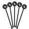 Llamas Black Plastic 5.5" Stir Stick - Round - Fan View