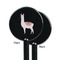 Llamas Black Plastic 5.5" Stir Stick - Single Sided - Round - Front & Back