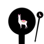 Llamas 6" Round Plastic Food Picks - Black - Double Sided