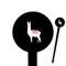 Llamas Black Plastic 6" Food Pick - Round - Closeup