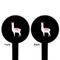 Llamas Black Plastic 6" Food Pick - Round - Double Sided - Front & Back