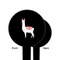 Llamas Black Plastic 6" Food Pick - Round - Single Sided - Front & Back