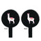 Llamas Black Plastic 7" Stir Stick - Double Sided - Round - Front & Back