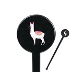 Llamas 7" Round Plastic Stir Sticks - Black - Double Sided