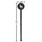 Llamas Black Plastic 7" Stir Stick - Round - Dimensions