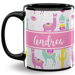 Llamas 11 Oz Coffee Mug - Black (Personalized)