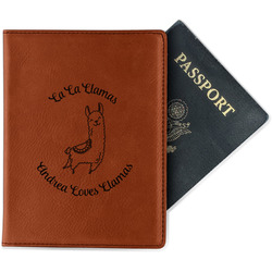 Llamas Passport Holder - Faux Leather - Single Sided (Personalized)