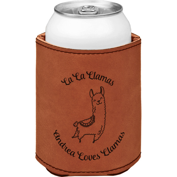 Custom Llamas Leatherette Can Sleeve - Single Sided (Personalized)