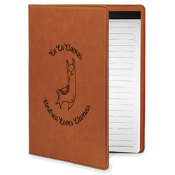 Llamas Leatherette Portfolio with Notepad - Small - Single Sided (Personalized)