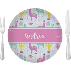 Llamas Glass Lunch / Dinner Plate 10" (Personalized)