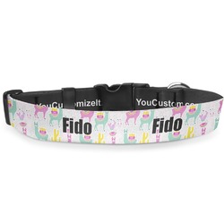 Llamas Deluxe Dog Collar - Extra Large (16" to 27") (Personalized)