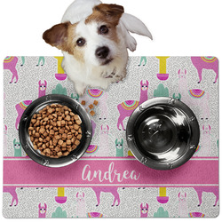 Llamas Dog Food Mat - Medium w/ Name or Text