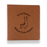 Llamas Leather Binder - 1" - Rawhide (Personalized)