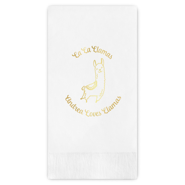 Custom Llamas Guest Napkins - Foil Stamped (Personalized)