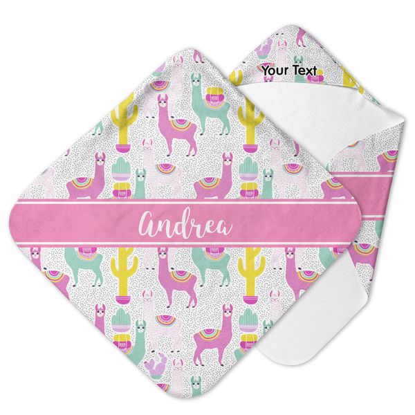 Custom Llamas Hooded Baby Towel (Personalized)