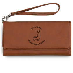 Llamas Ladies Leatherette Wallet - Laser Engraved - Rawhide (Personalized)