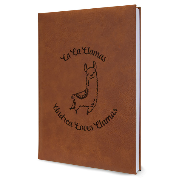 Custom Llamas Leather Sketchbook - Large - Single Sided (Personalized)