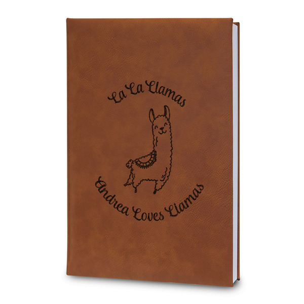 Custom Llamas Leatherette Journal - Large - Double Sided (Personalized)